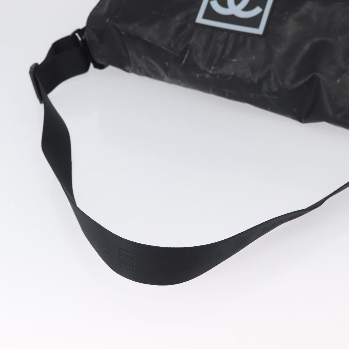 CHANEL Shoulder Bag Patent leather Black Silver CC Auth bs33829