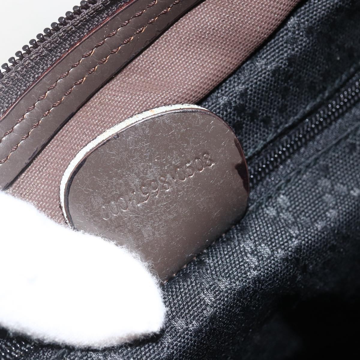 GUCCI Bamboo Hand Bag Nylon Khaki Silver 000 1998 0508 Auth bs33832