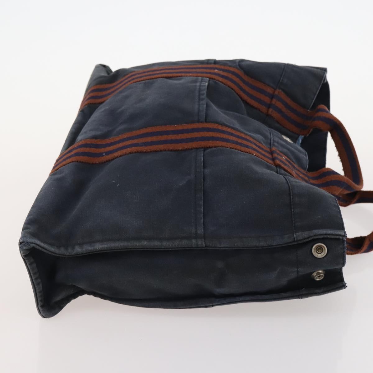 HERMES Tote Bag Canvas 2 Set Gray Navy Auth bs33837