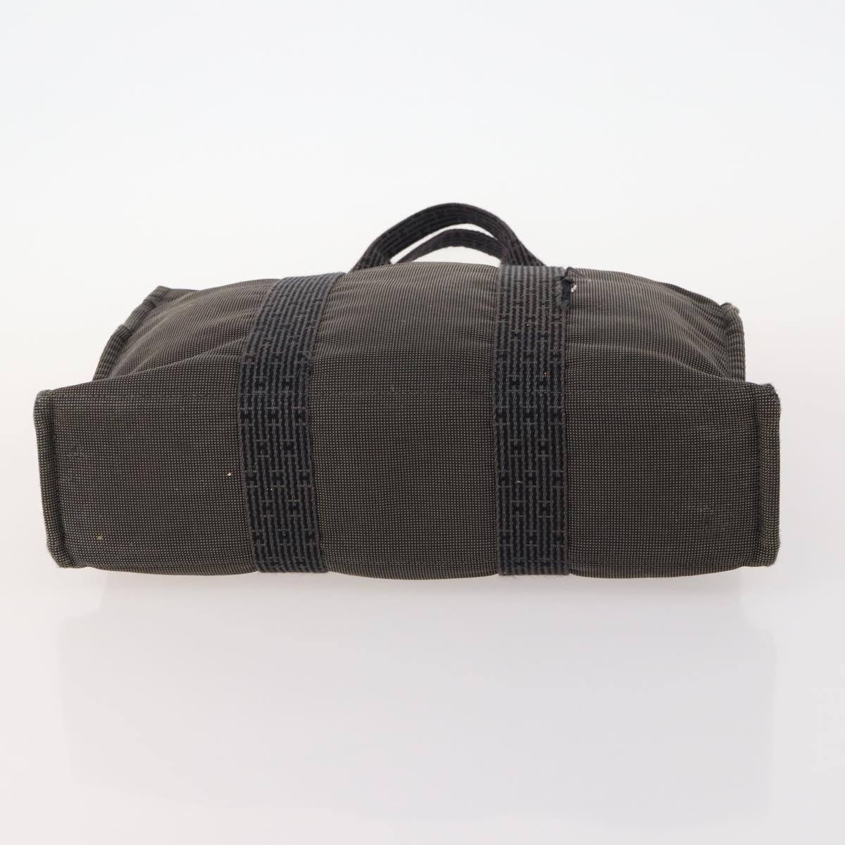 HERMES Tote Bag Canvas 2 Set Gray Navy Auth bs33837