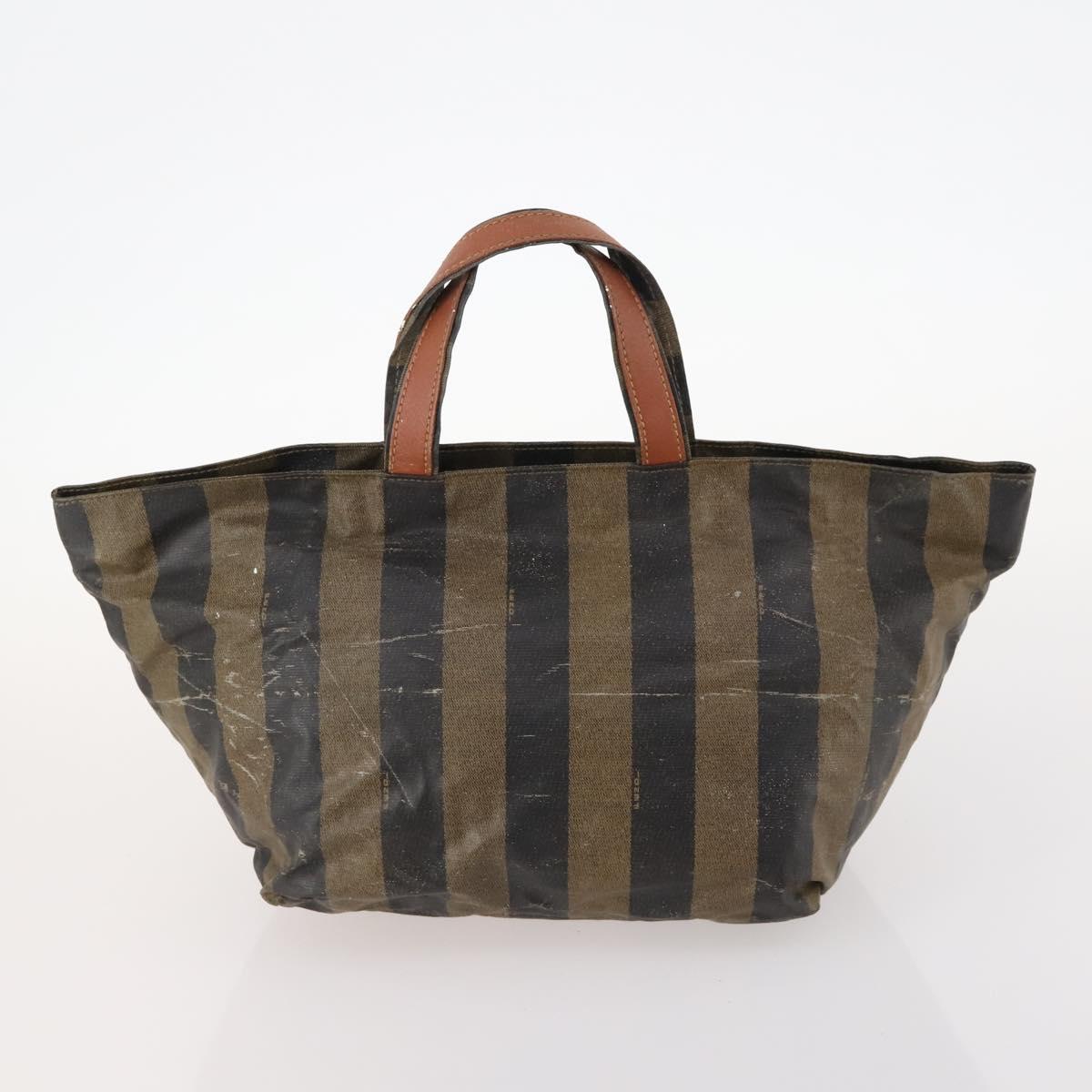FENDI Pecan Canvas Bag Coated Canvas 4 Set Black Brown white Auth bs33838