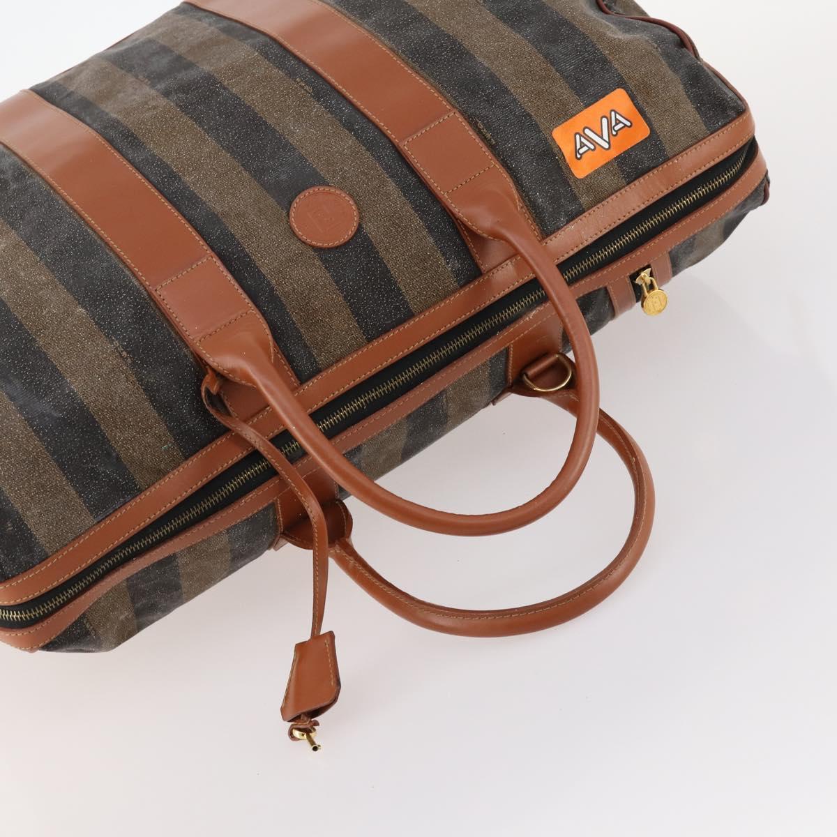 FENDI Pecan Canvas Bag Coated Canvas 4 Set Black Brown white Auth bs33838
