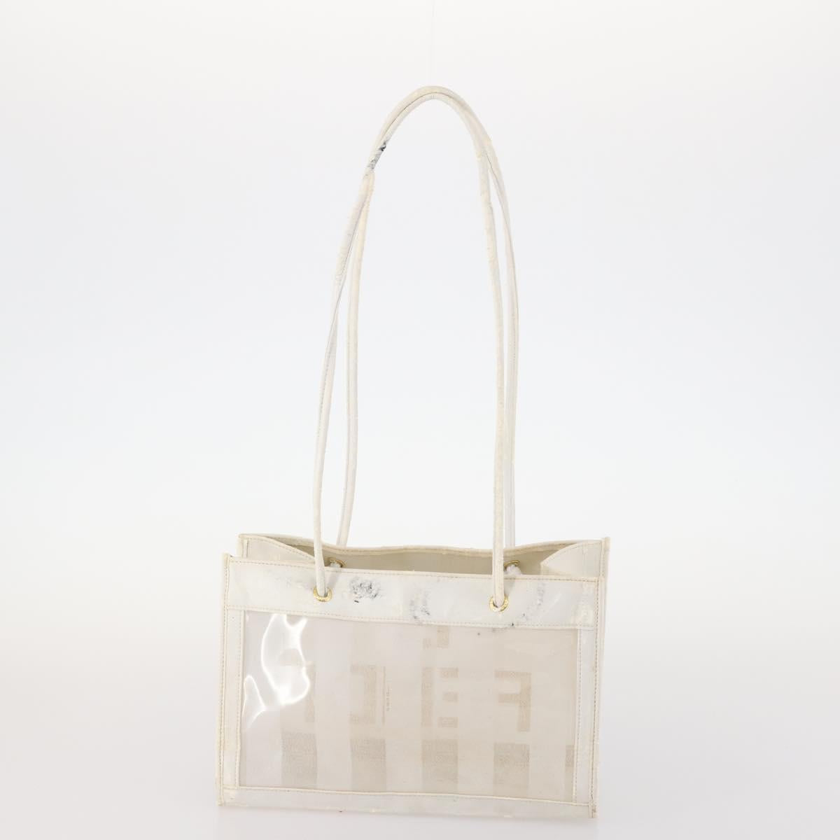 FENDI Pecan Canvas Bag Coated Canvas 4 Set Black Brown white Auth bs33838