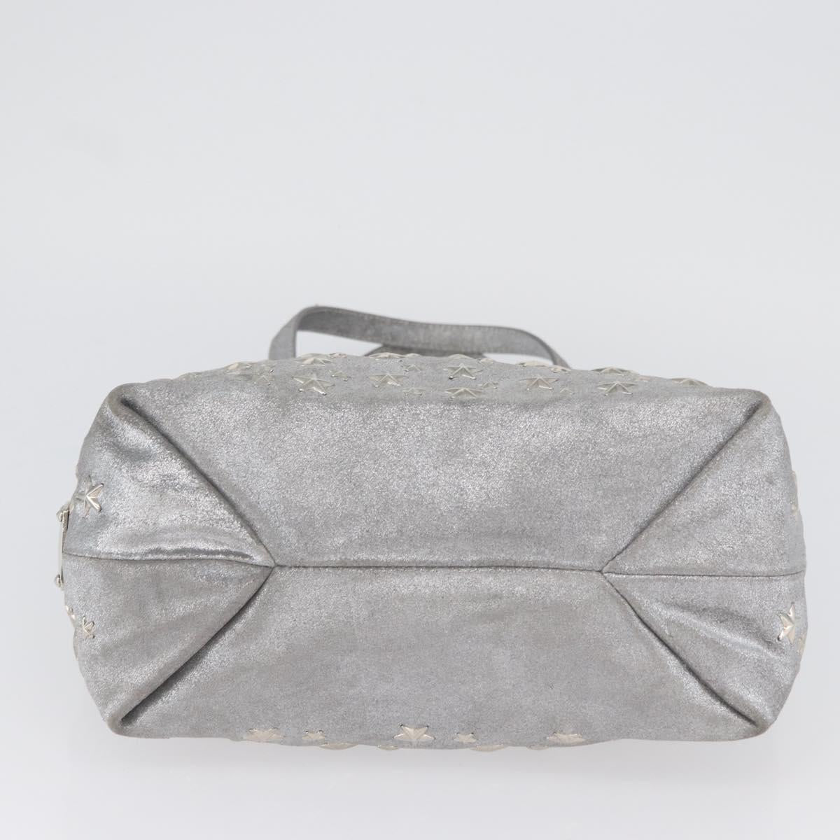 Jimmy Choo Tote Bag Suede Silver Auth bs33845