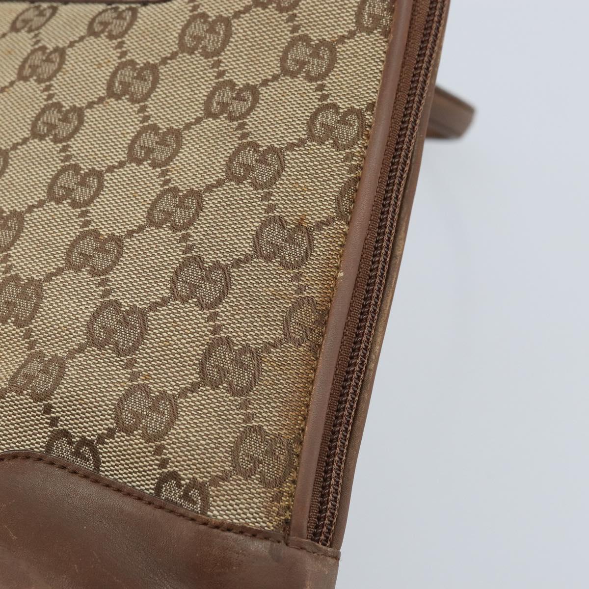 GUCCI GG Canvas Hand Bag Beige Gold 002 1122 2684 Auth bs33846