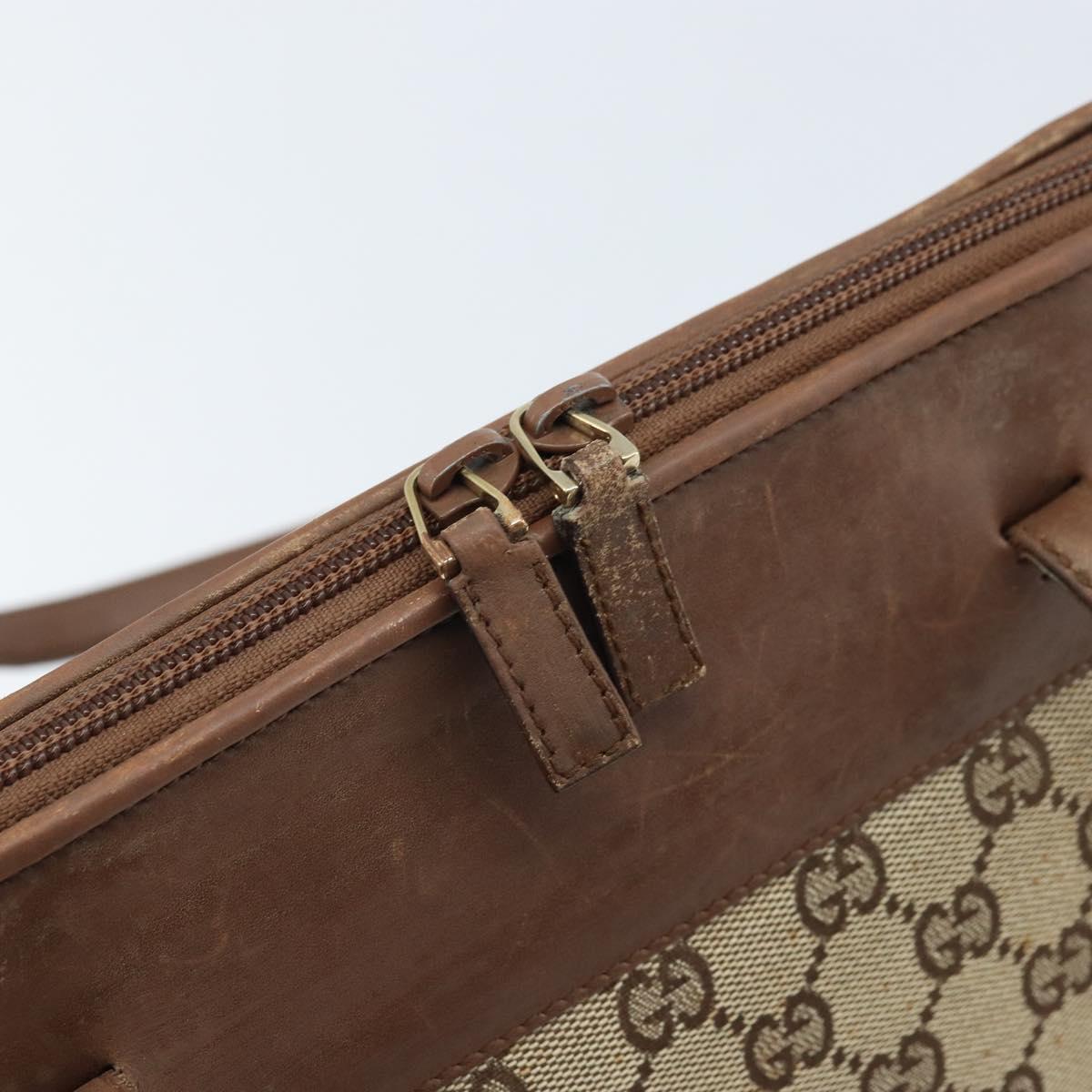 GUCCI GG Canvas Hand Bag Beige Gold 002 1122 2684 Auth bs33846