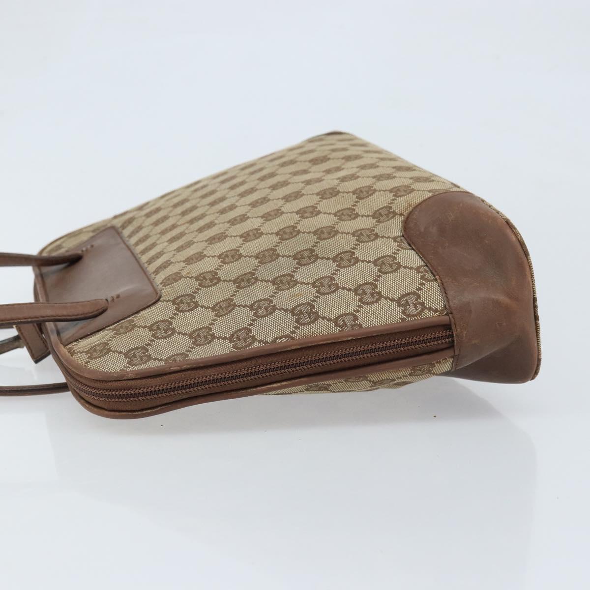 GUCCI GG Canvas Hand Bag Beige Gold 002 1122 2684 Auth bs33846