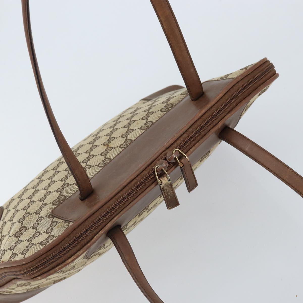 GUCCI GG Canvas Hand Bag Beige Gold 002 1122 2684 Auth bs33846