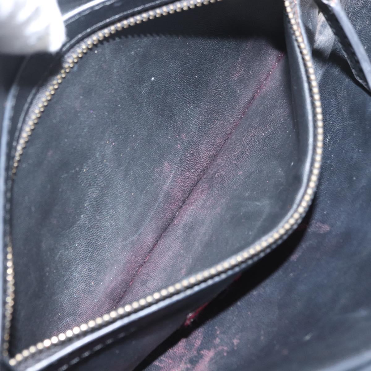 VALENTINO Clutch Bag Leather Black Auth bs33847