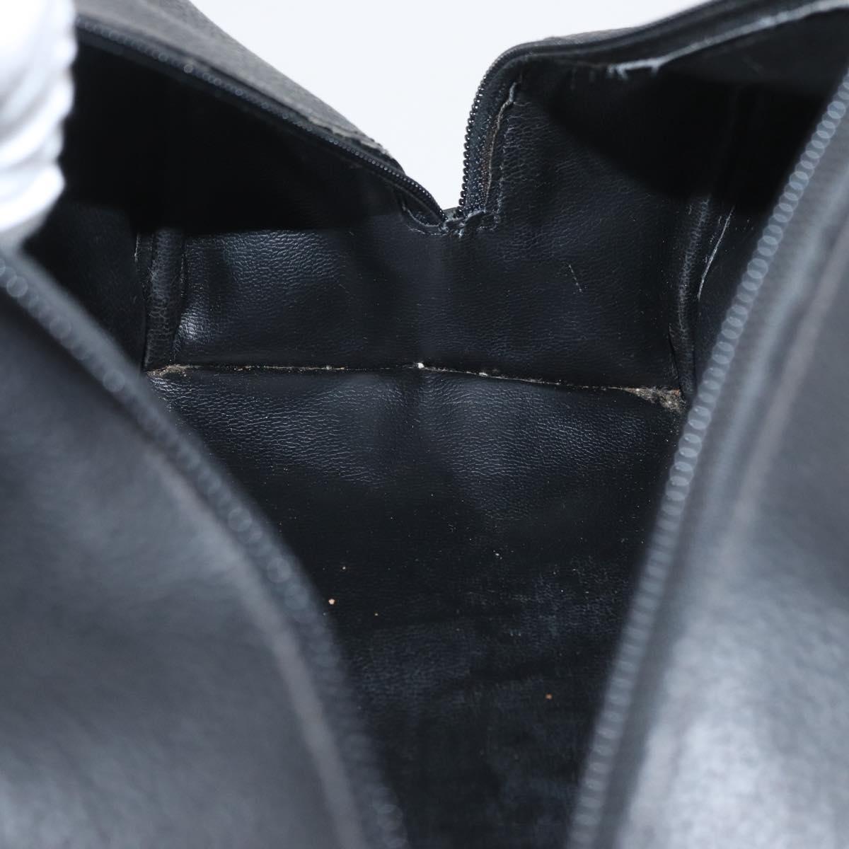 Gianni Versace Clutch Bag Leather Black Gold Auth bs33853