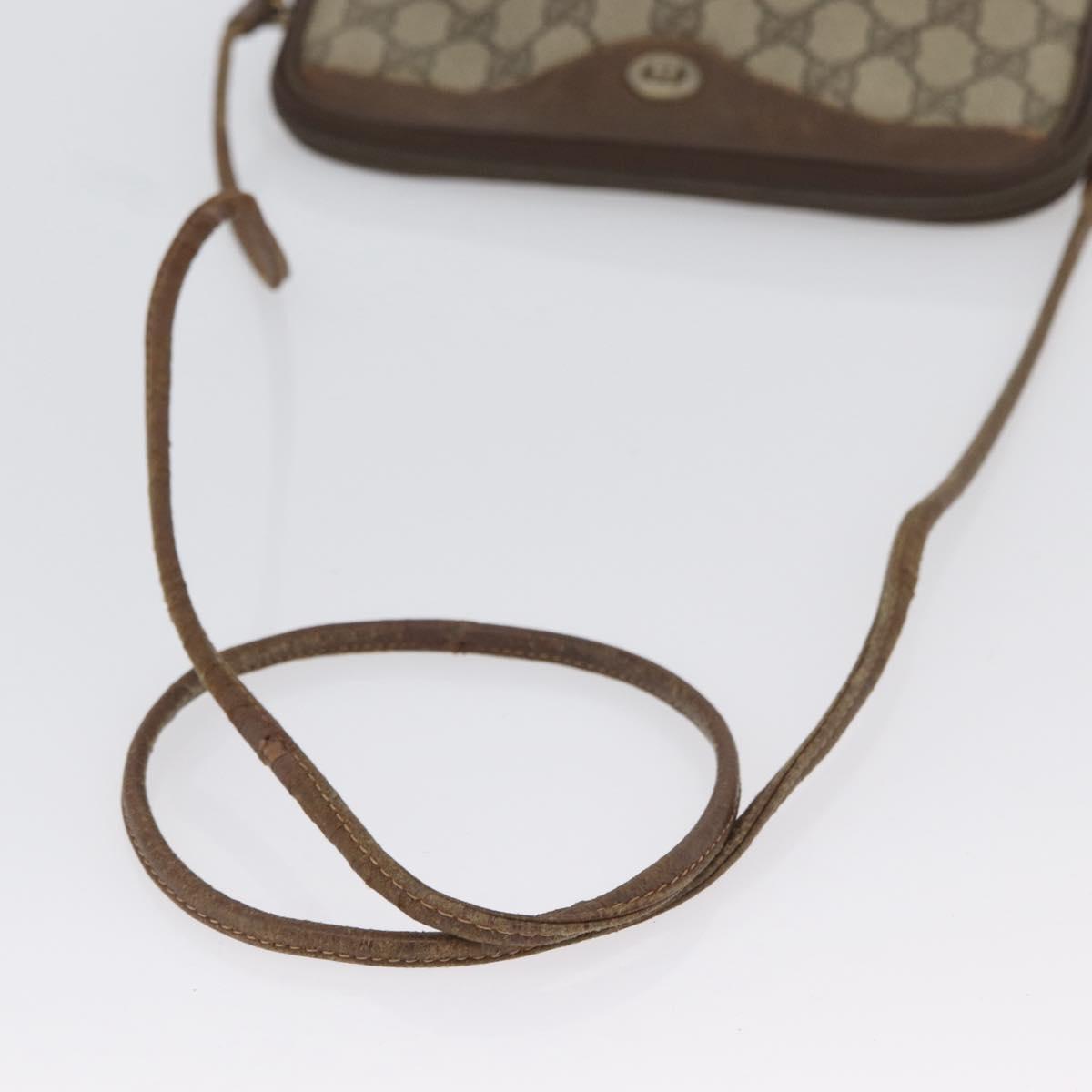 GUCCI GG Supreme Shoulder Bag PVC Beige Gold 97 02 068 Auth bs33854