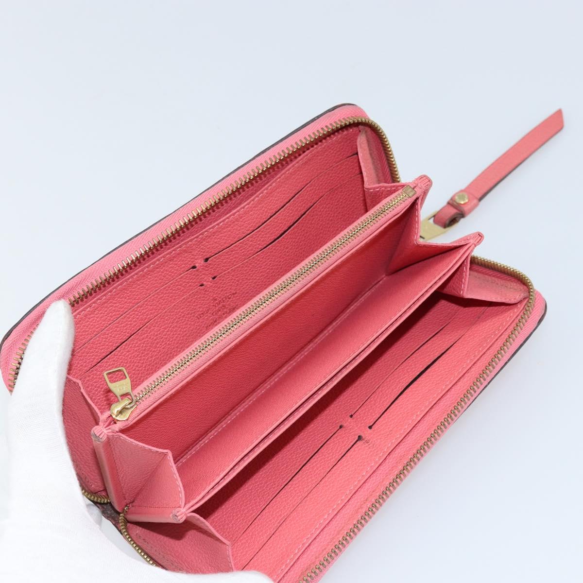 LOUIS VUITTON Monogram Empreinte Zippy Wallet Wallet Pink M64090 LV Auth bs33860