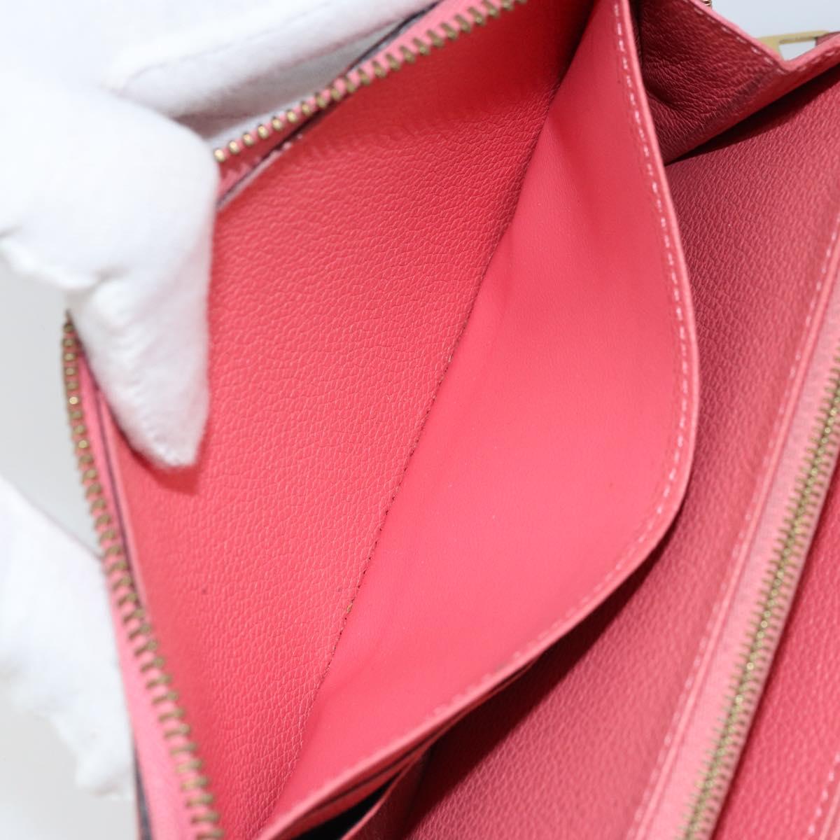 LOUIS VUITTON Monogram Empreinte Zippy Wallet Wallet Pink M64090 LV Auth bs33860