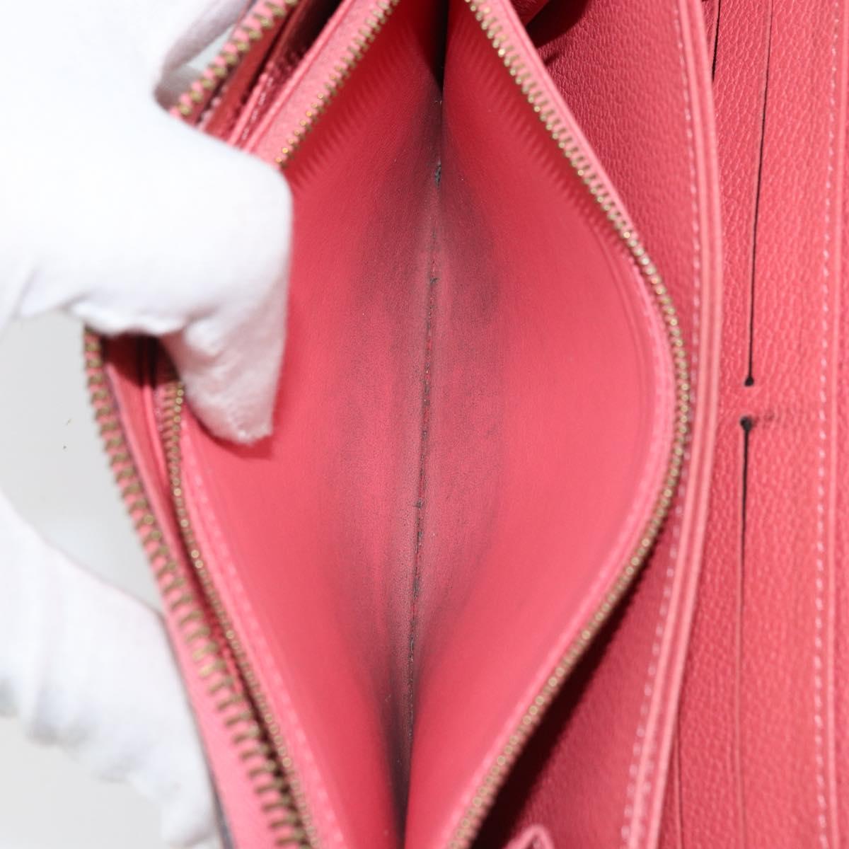 LOUIS VUITTON Monogram Empreinte Zippy Wallet Wallet Pink M64090 LV Auth bs33860