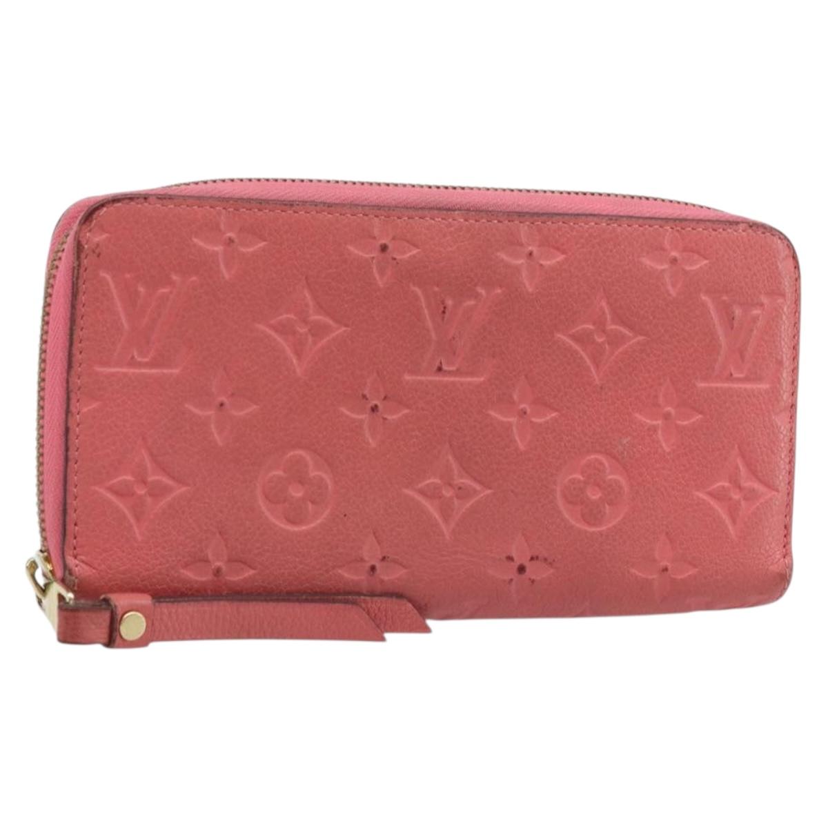 LOUIS VUITTON Monogram Empreinte Zippy Wallet Wallet Pink M64090 LV Auth bs33860