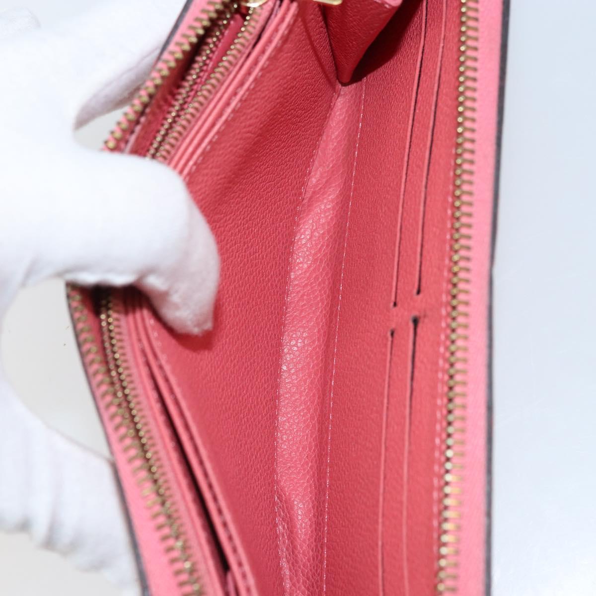LOUIS VUITTON Monogram Empreinte Zippy Wallet Wallet Pink M64090 LV Auth bs33860