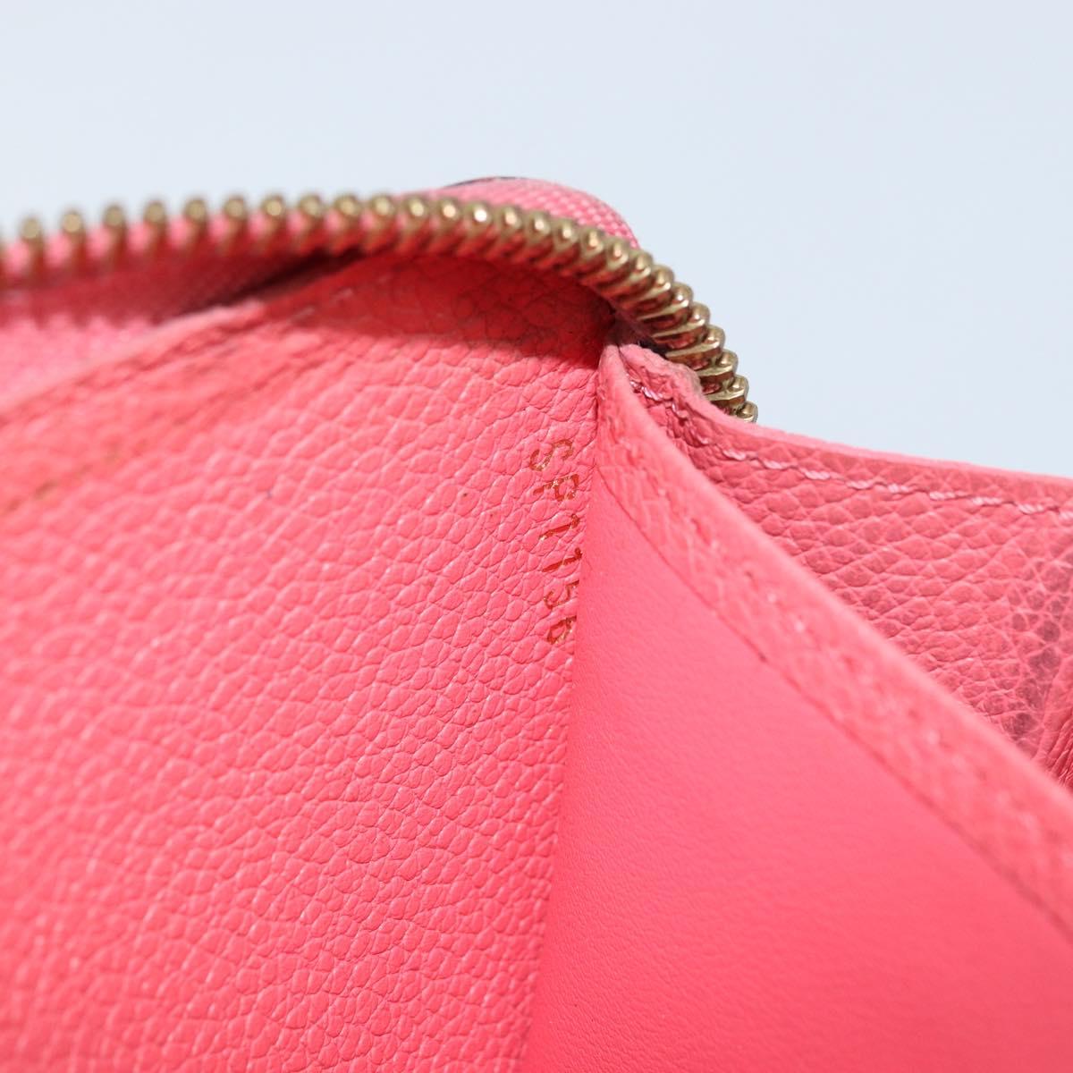 LOUIS VUITTON Monogram Empreinte Zippy Wallet Wallet Pink M64090 LV Auth bs33860