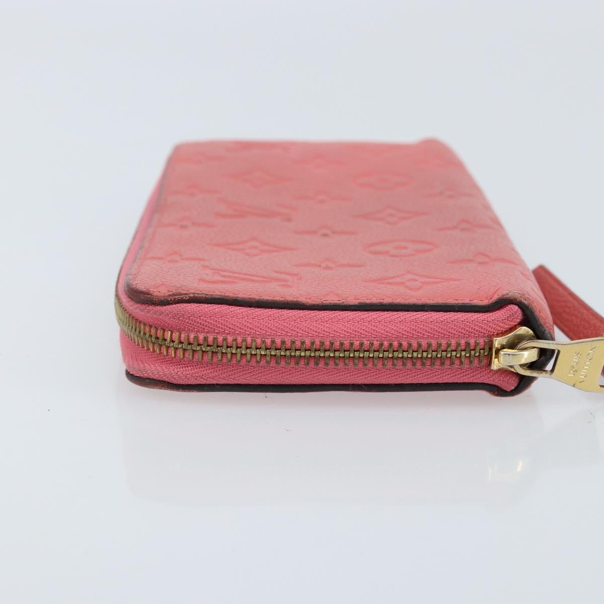 LOUIS VUITTON Monogram Empreinte Zippy Wallet Wallet Pink M64090 LV Auth bs33860