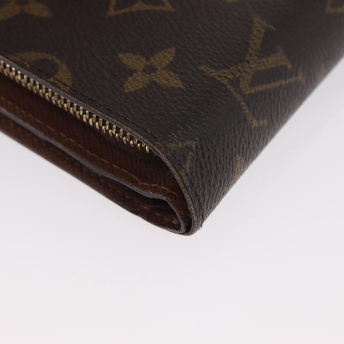LOUIS VUITTON Monogram Porto Papie Zip Wallet M61207 LV Auth bs33861