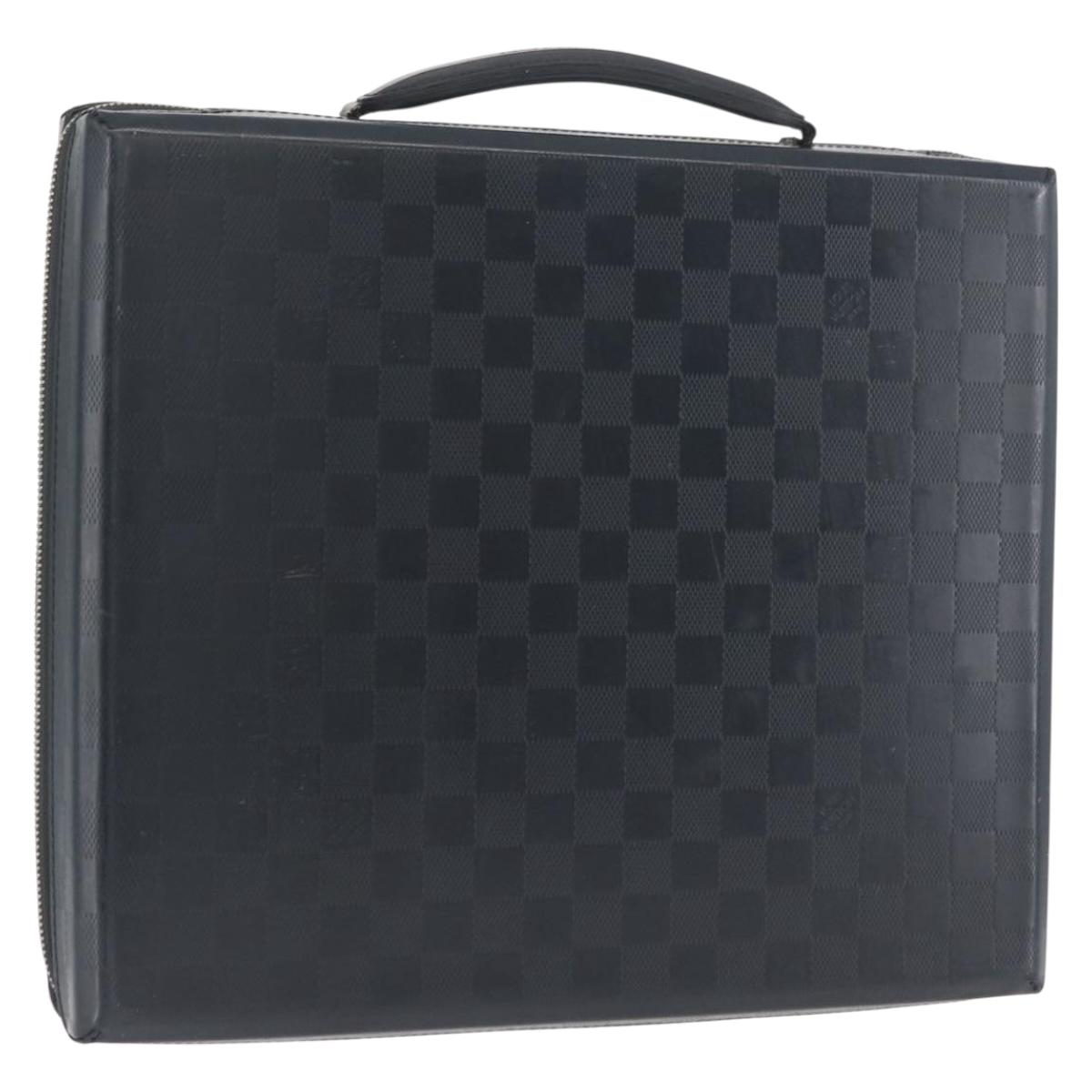 LOUIS VUITTON Damie Grasset Luke Business Bag Navy LV Auth bs33862