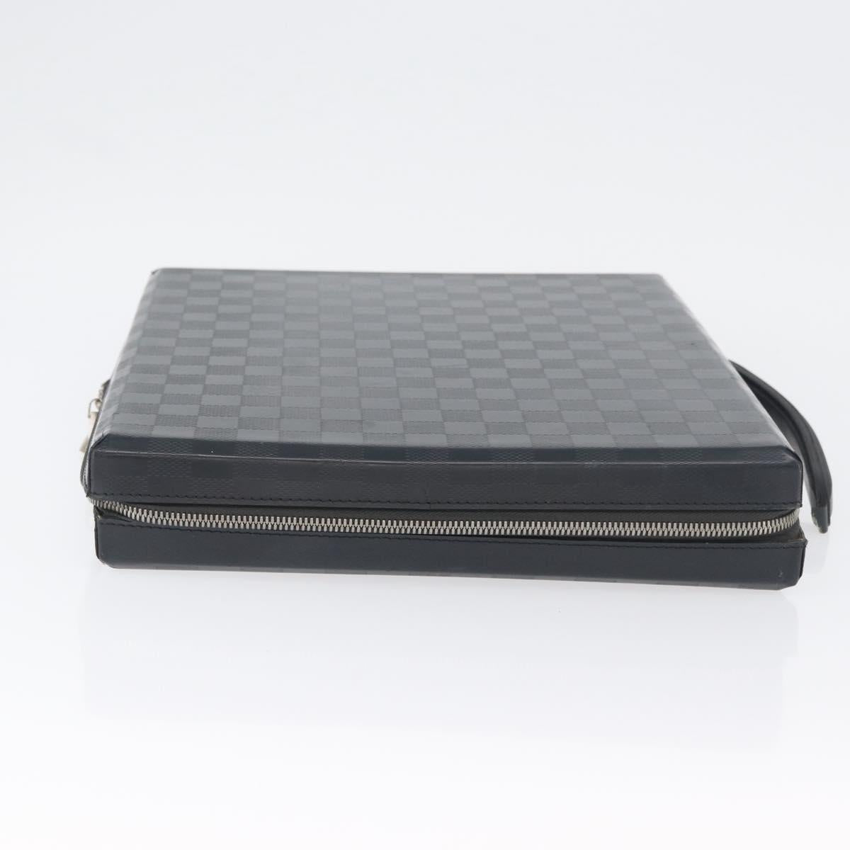 LOUIS VUITTON Damie Grasset Luke Business Bag Navy LV Auth bs33862