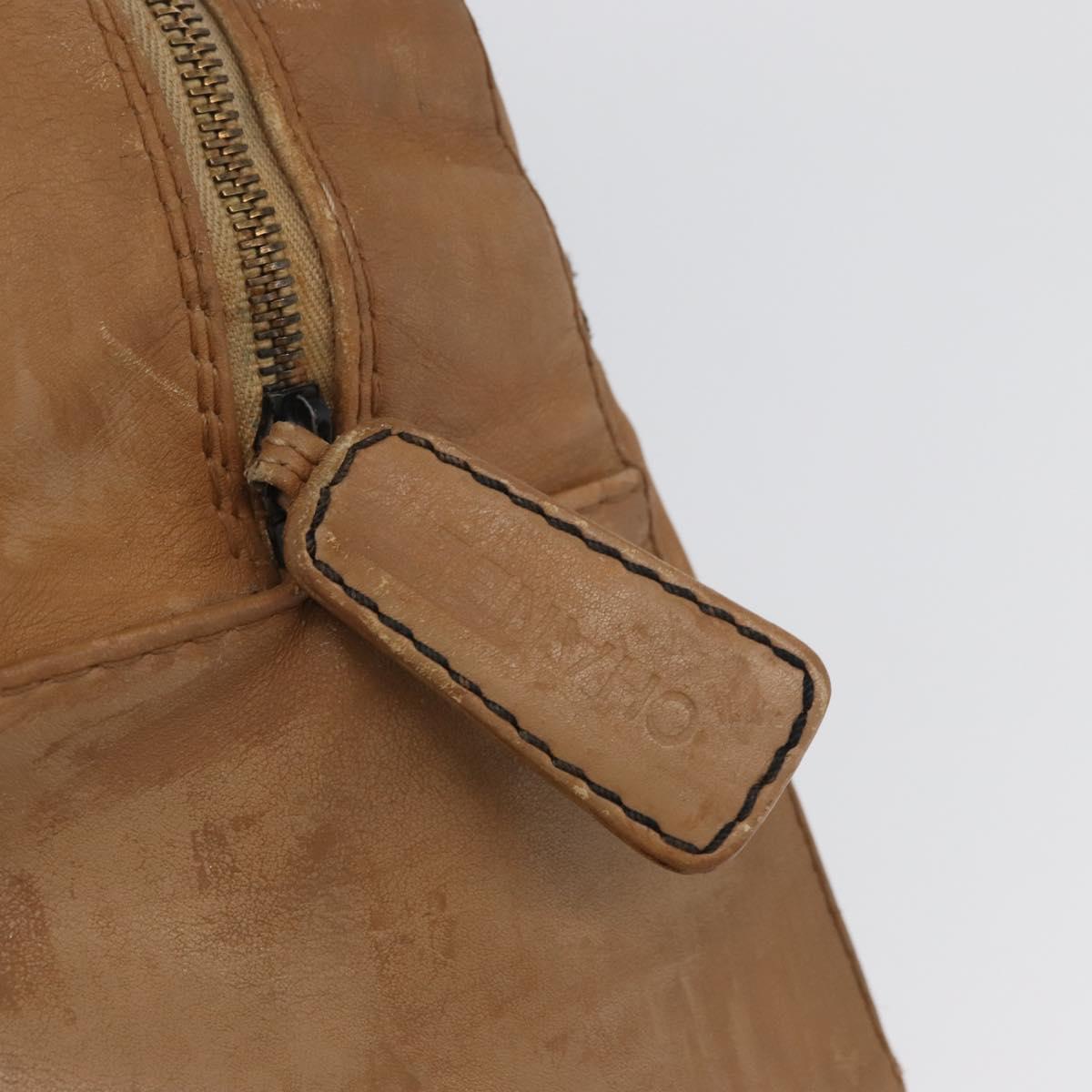 CHANEL Wild Stitch Hand Bag Leather Beige CC Auth bs33863