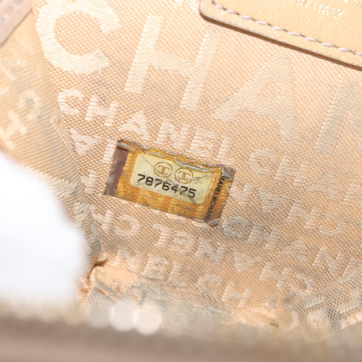 CHANEL Coin Purse Lamb Skin Beige Gold CC Auth bs33865
