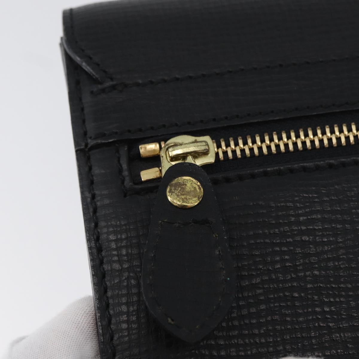 BURBERRY Clutch Bag Leather Black Gold Auth bs33867