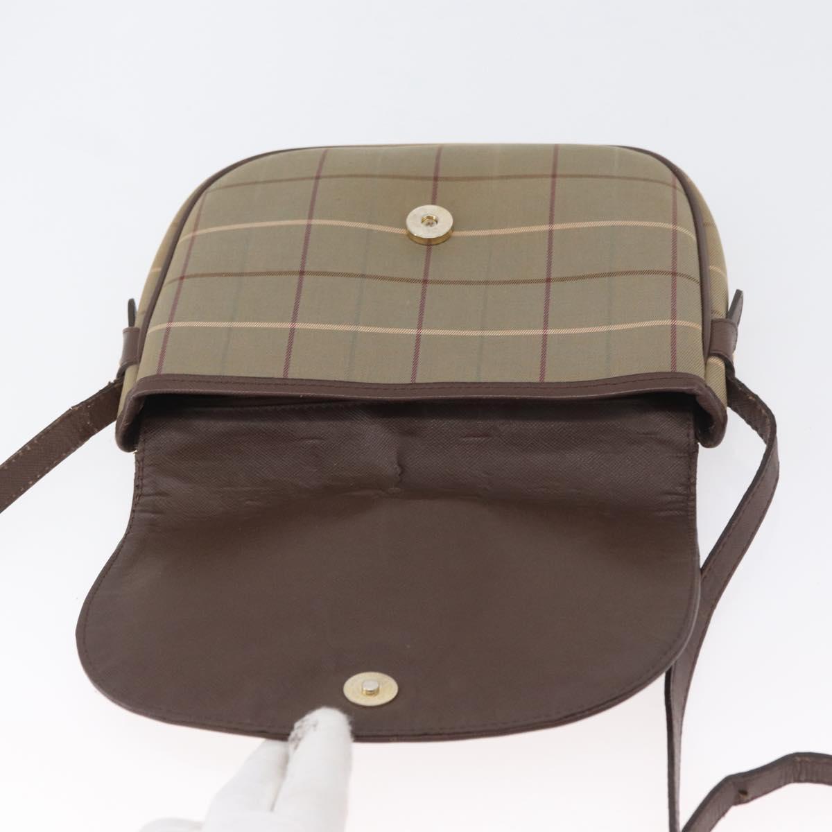 Burberrys Nova Check Shoulder Bag Canvas Brown Gold Auth bs33868
