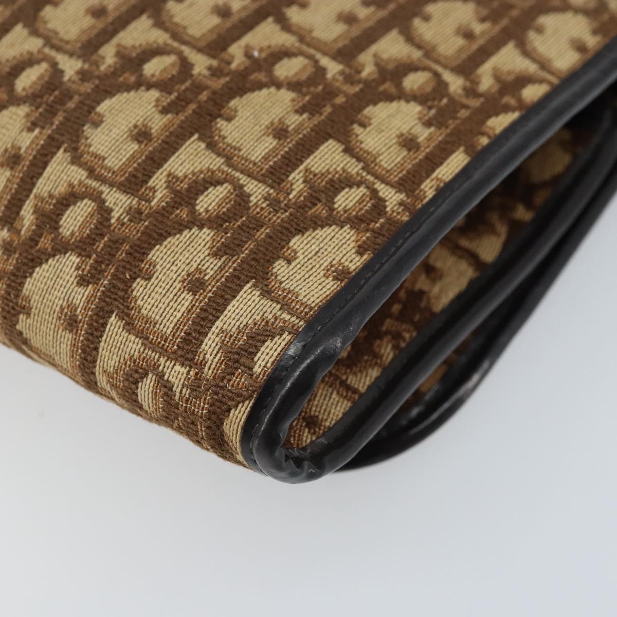 Christian Dior Trotter Canvas Shoulder Bag Brown Auth bs33870