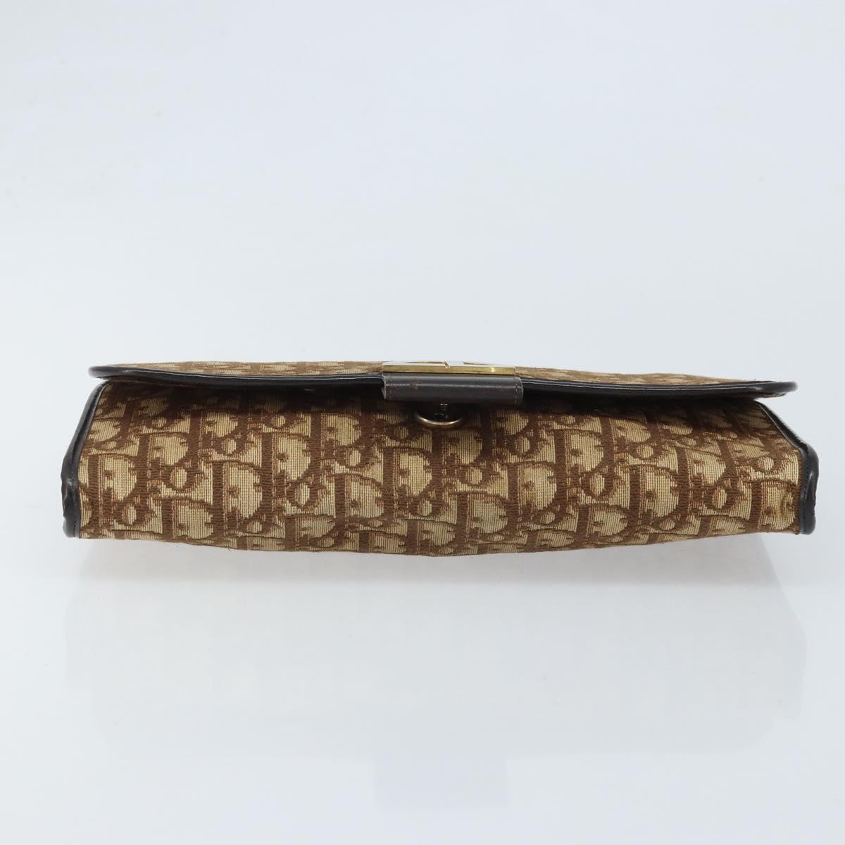 Christian Dior Trotter Canvas Shoulder Bag Brown Auth bs33870