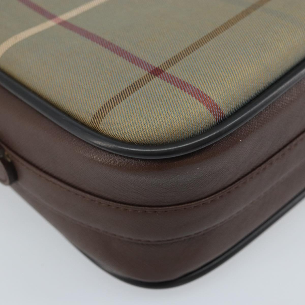 Burberrys Nova Check Shoulder Bag Canvas Brown Gold Auth bs33874