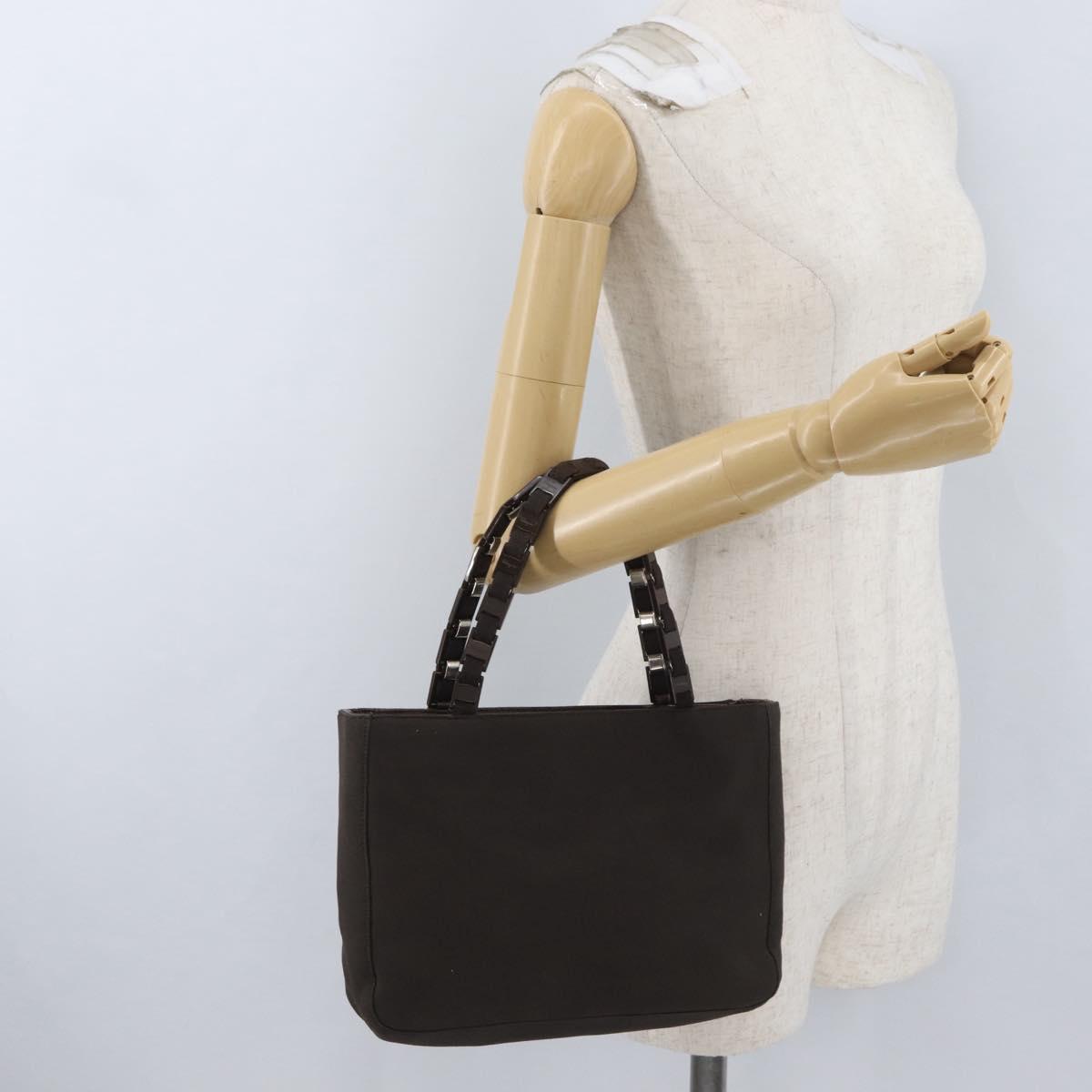 Salvatore Ferragamo Hand Bag Nylon Brown Auth bs33877