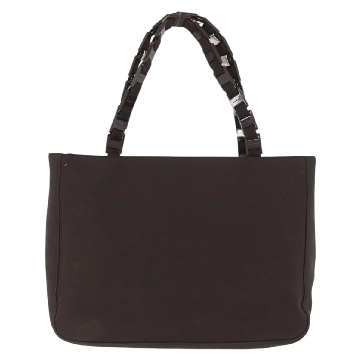 Salvatore Ferragamo Hand Bag Nylon Brown Auth bs33877