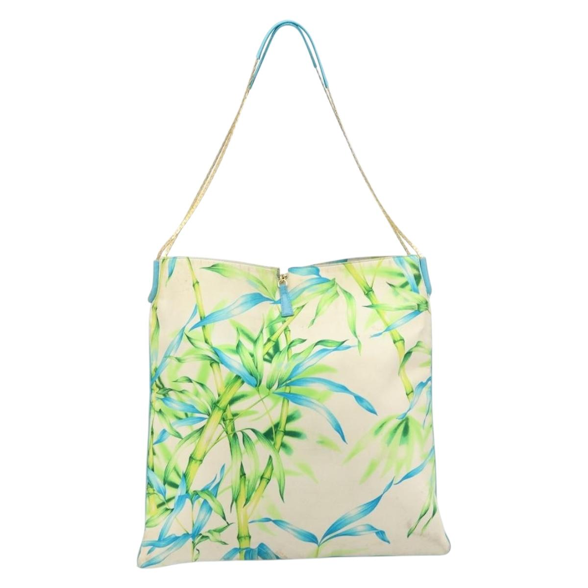 VERSACE Tote Bag Canvas Multicolor Gold Auth bs33882
