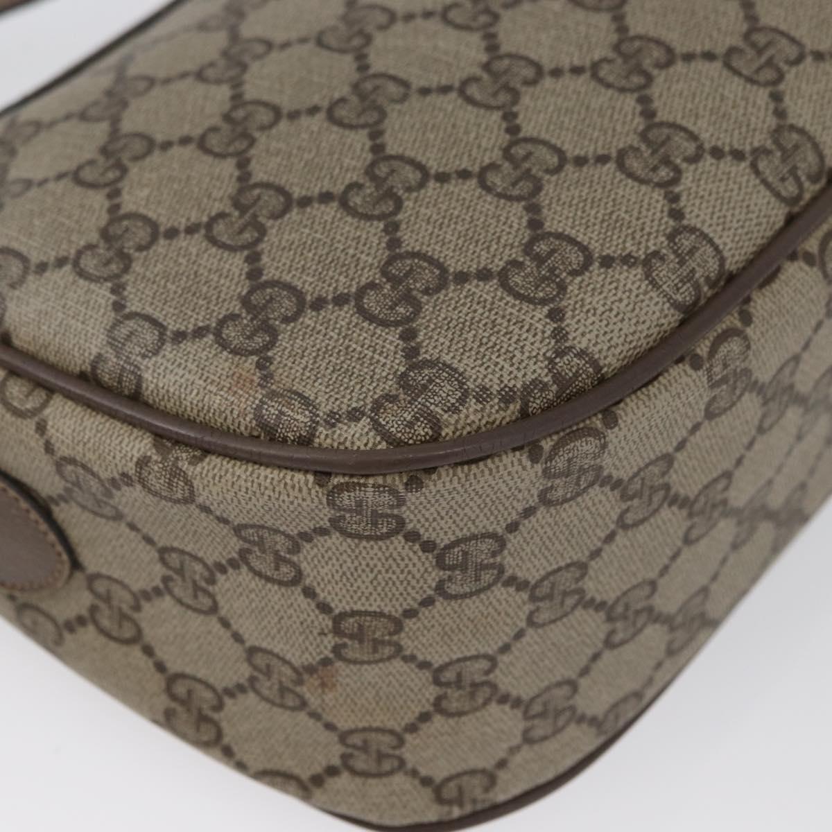 GUCCI GG Supreme Web Sherry Line Bag PVC Beige Gold 14 02 032 Auth bs33886
