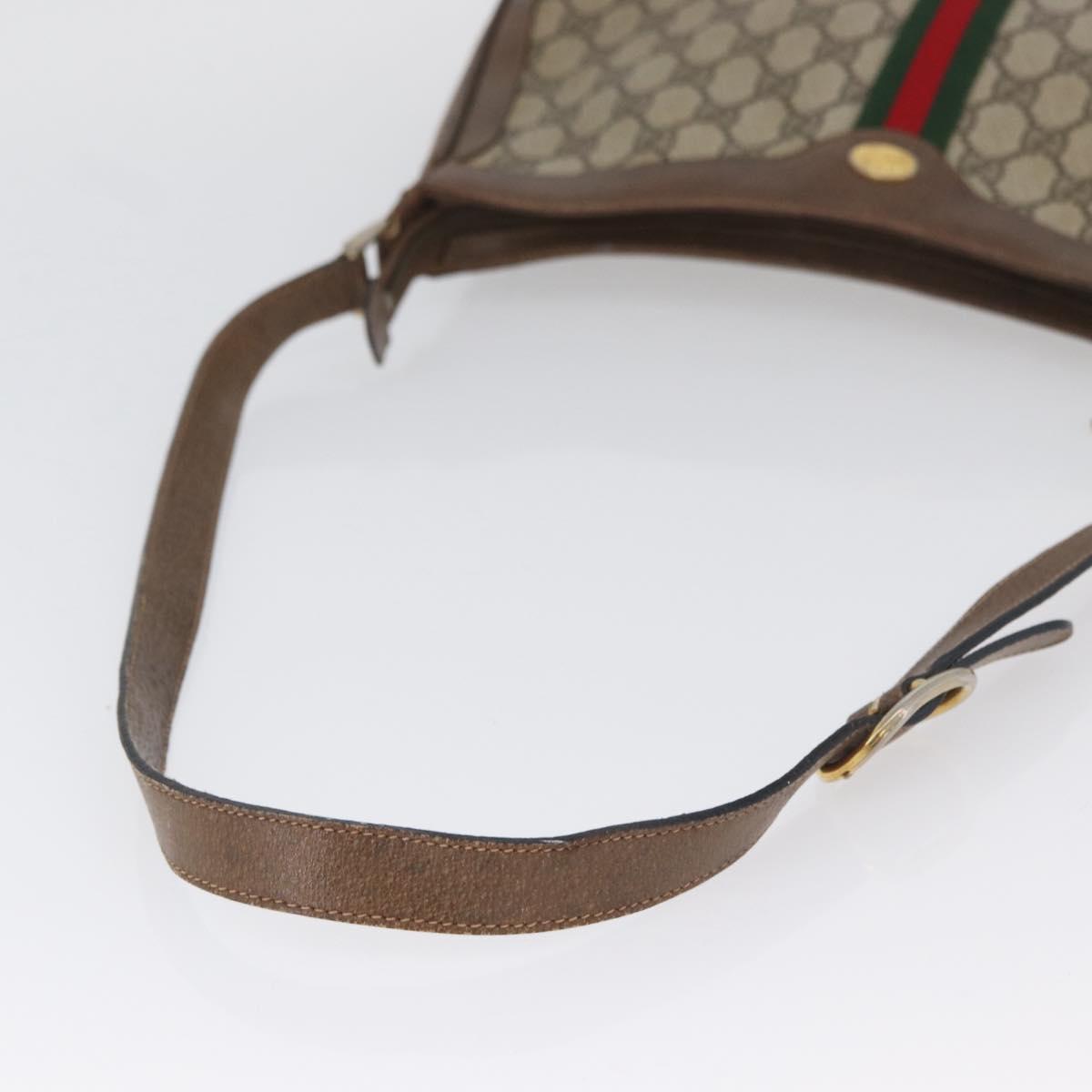 GUCCI GG Supreme Web Sherry Line Bag PVC Beige Gold 72 02 019 Auth bs33887