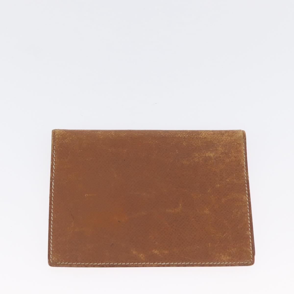 HERMES Wallet Leather 2 Set Brown Red Auth bs33891