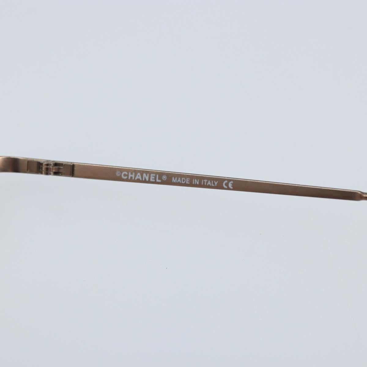 CHANEL Glasses plastic 2 Set Brown CC Auth bs33893