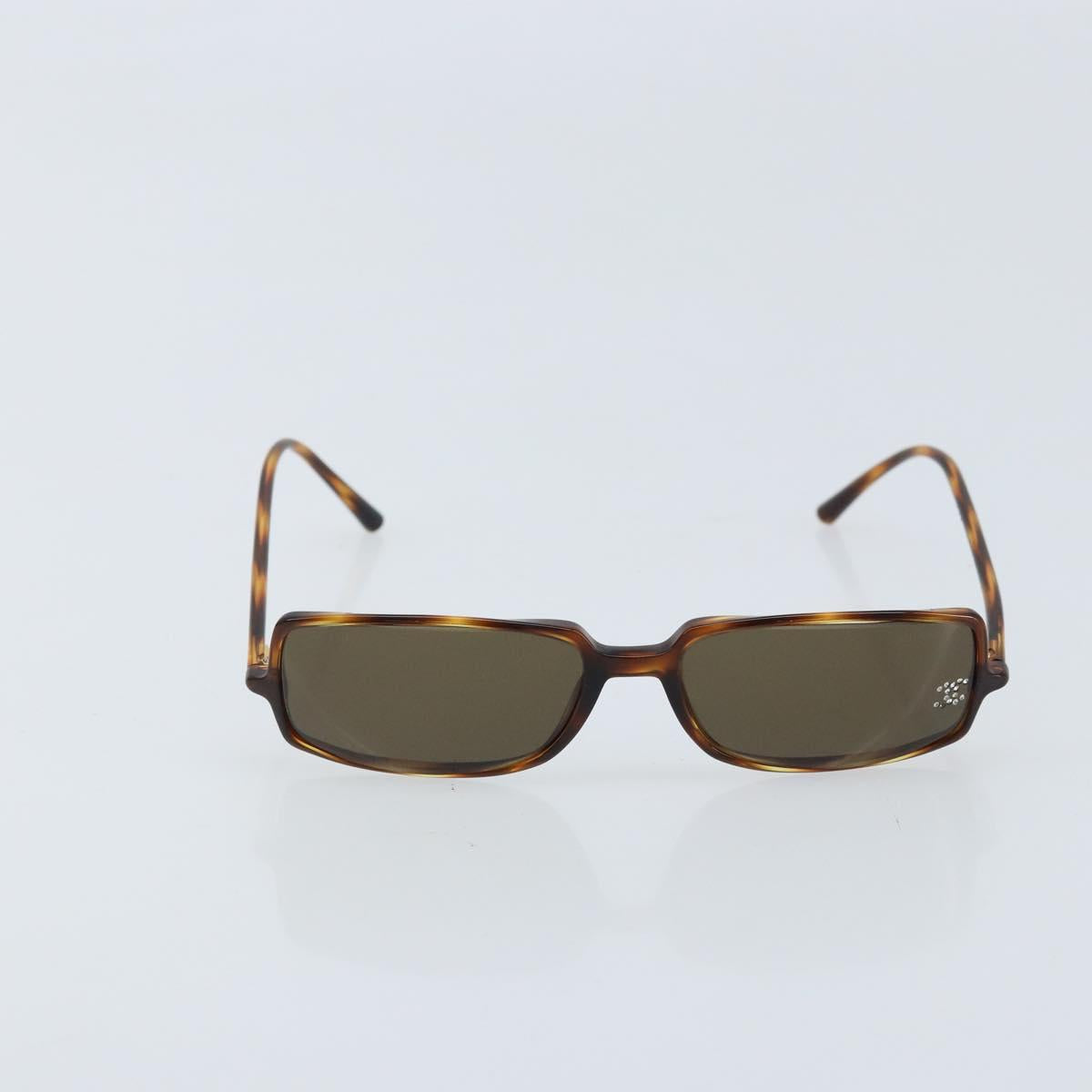 CHANEL Glasses plastic 2 Set Brown CC Auth bs33893