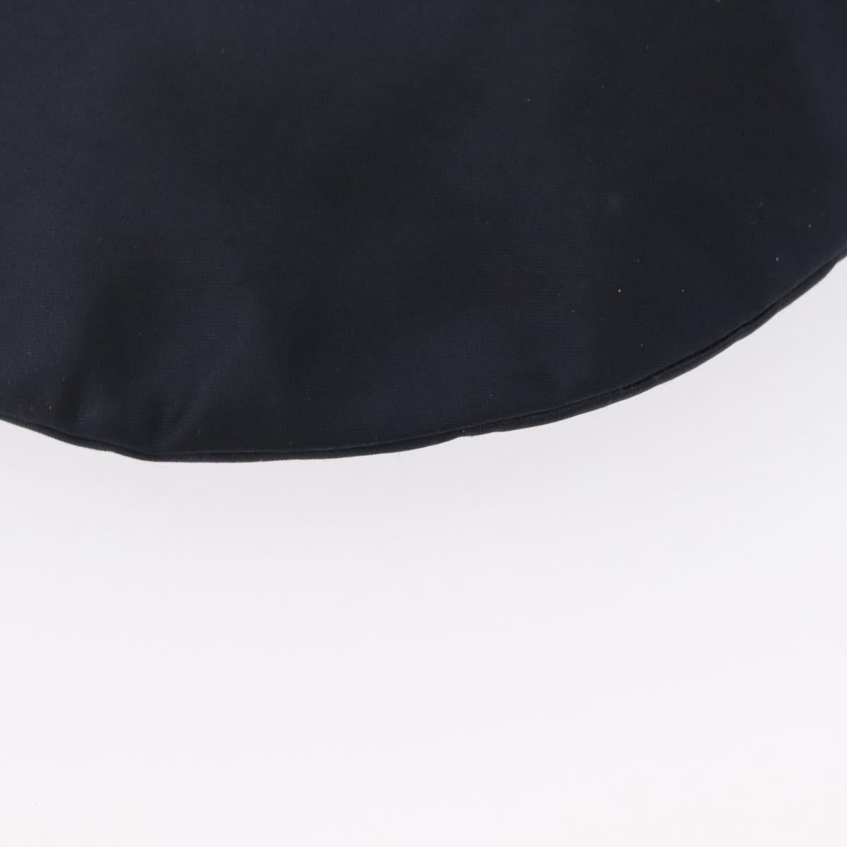 CHANEL Drawstring bag Hand Bag Satin Navy CC Auth bs33901