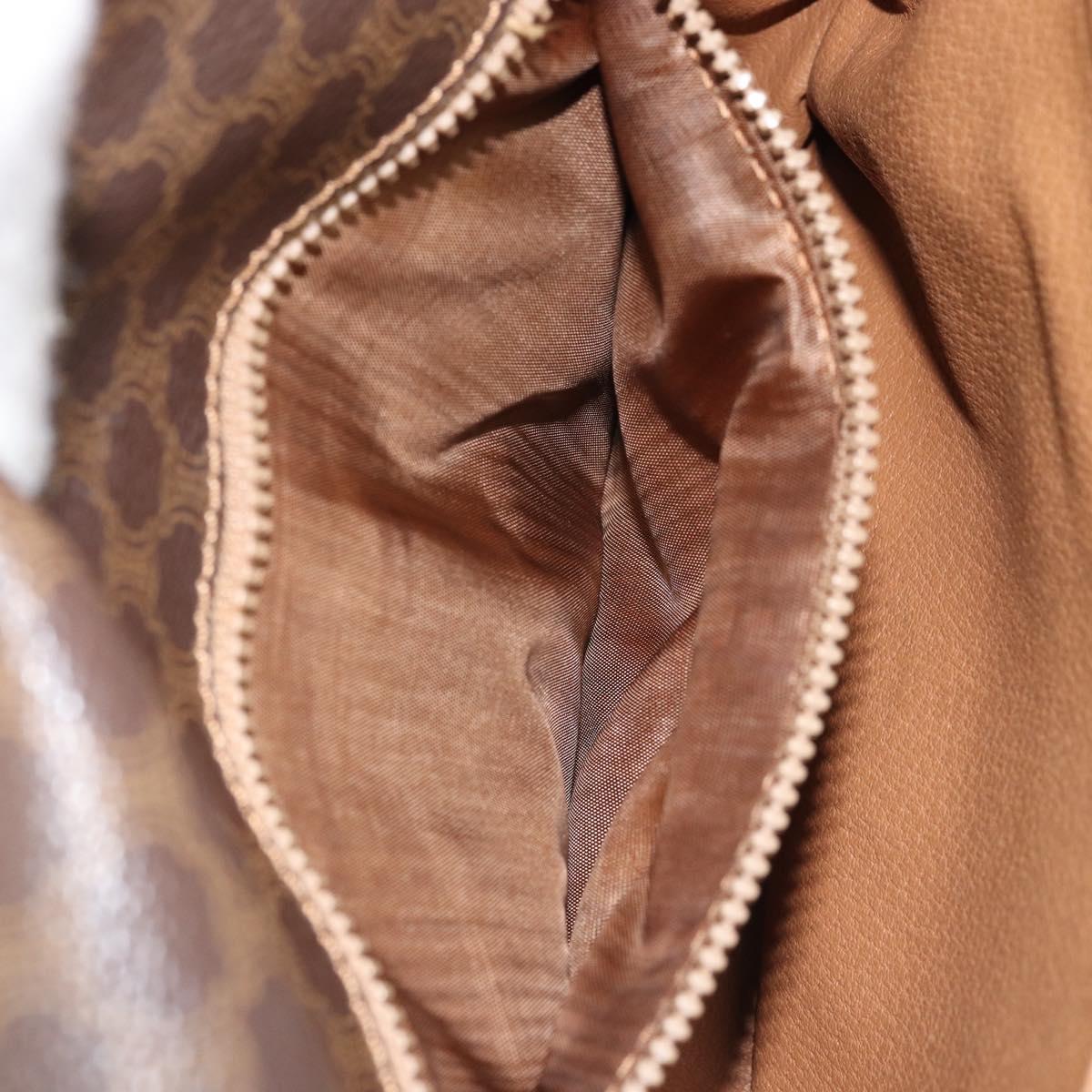 CELINE Macadam Canvas Shoulder Bag PVC Brown Gold Auth bs33903