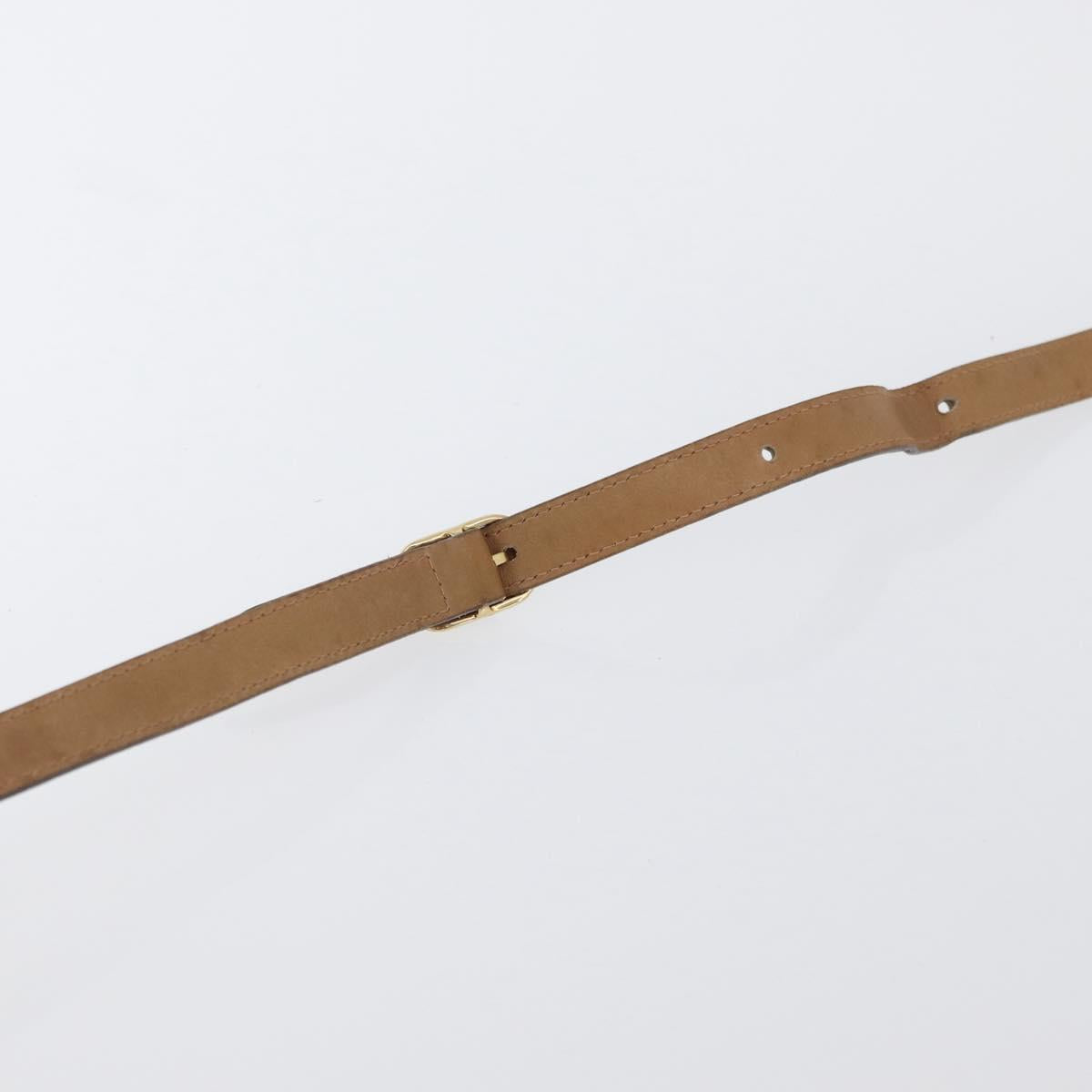 CELINE Macadam Canvas Shoulder Bag Beige Gold Auth bs33904