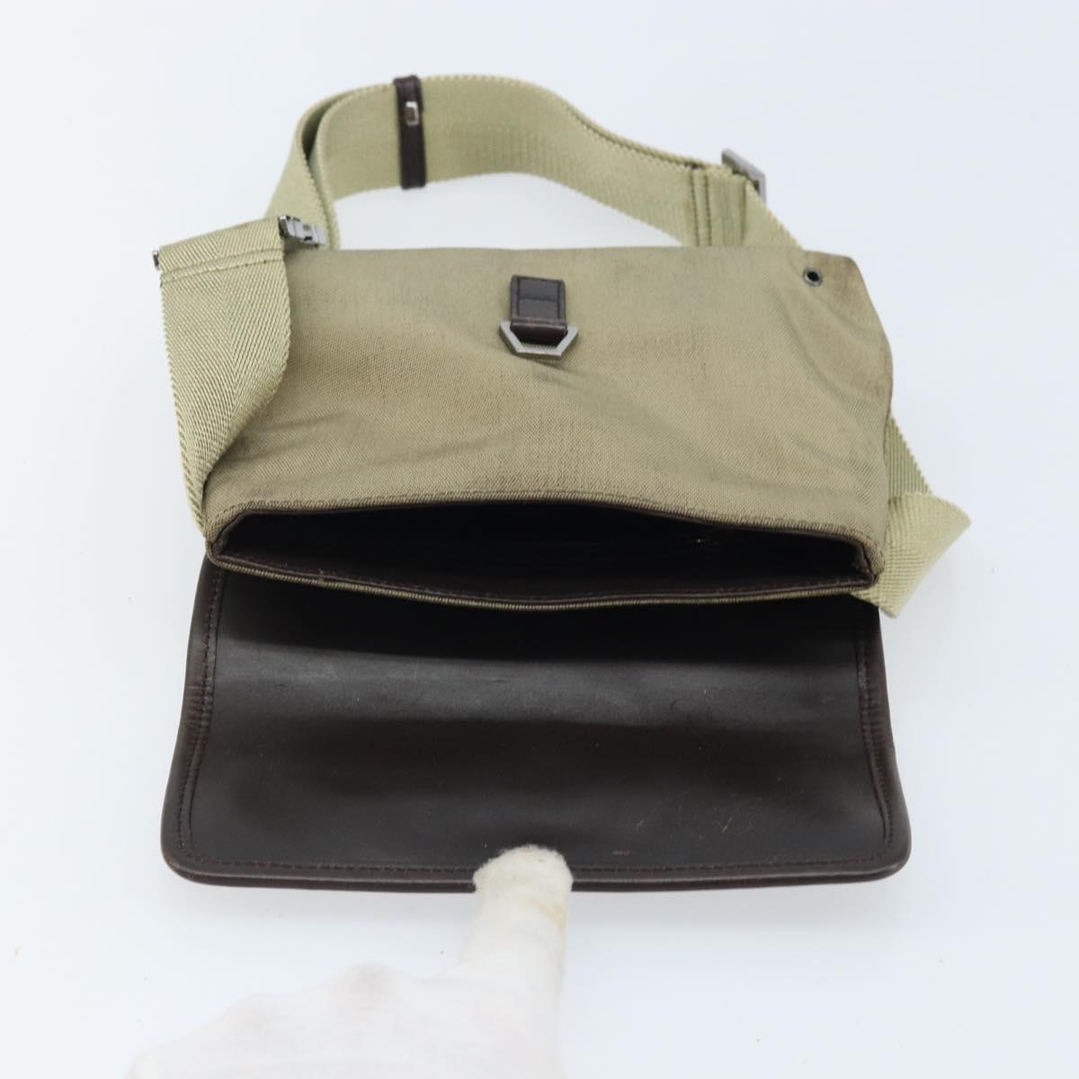 GUCCI Body Bag Canvas Beige Silver 92543 Auth bs33907