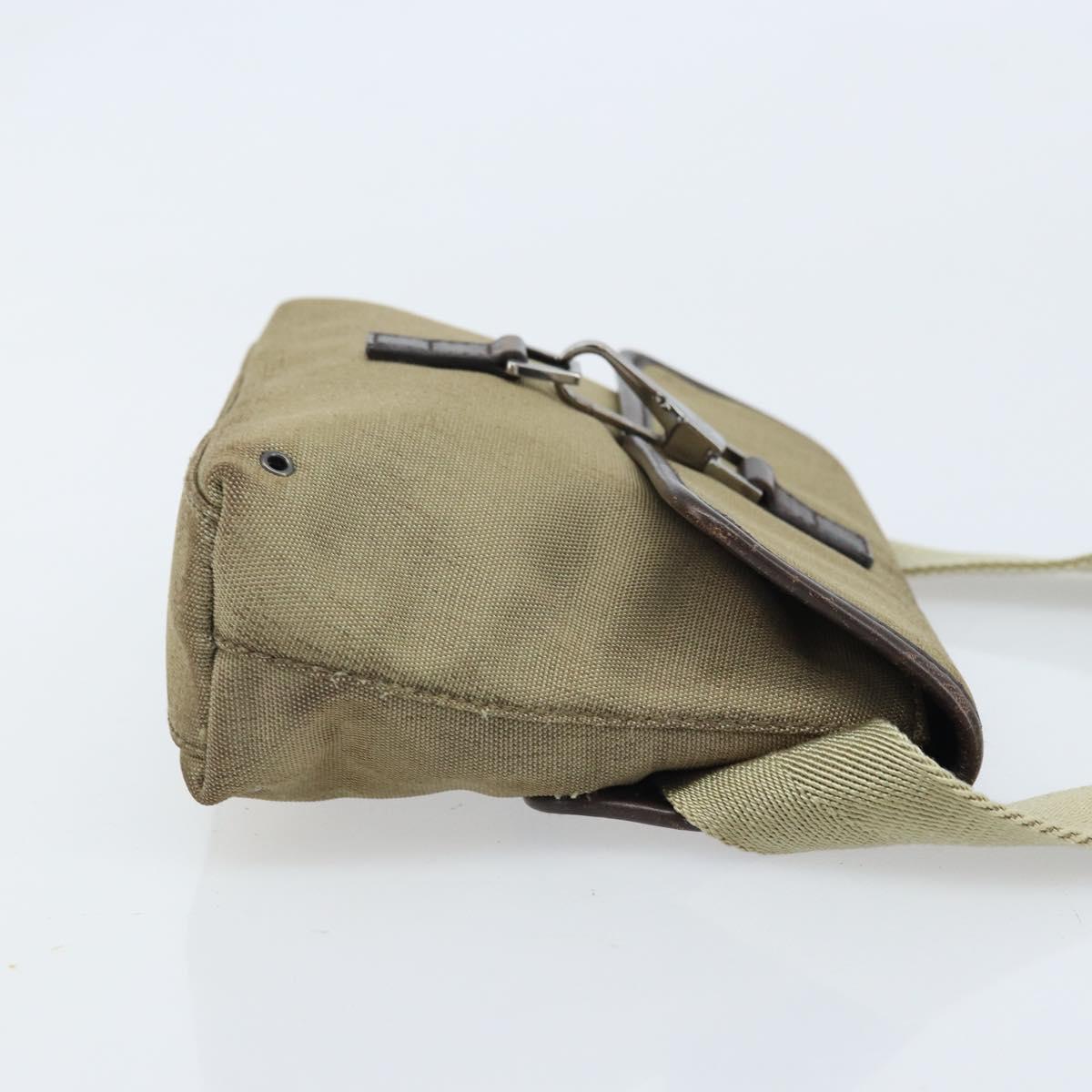 GUCCI Body Bag Canvas Beige Silver 92543 Auth bs33907