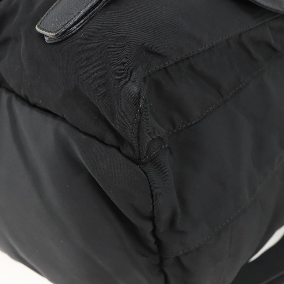PRADA Backpack Nylon Black Silver Auth bs33909