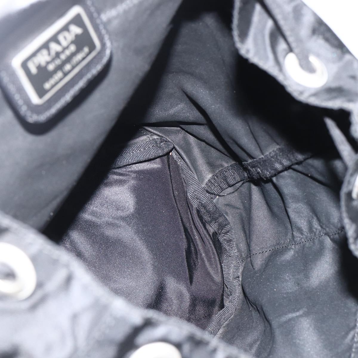 PRADA Backpack Nylon Black Silver Auth bs33909