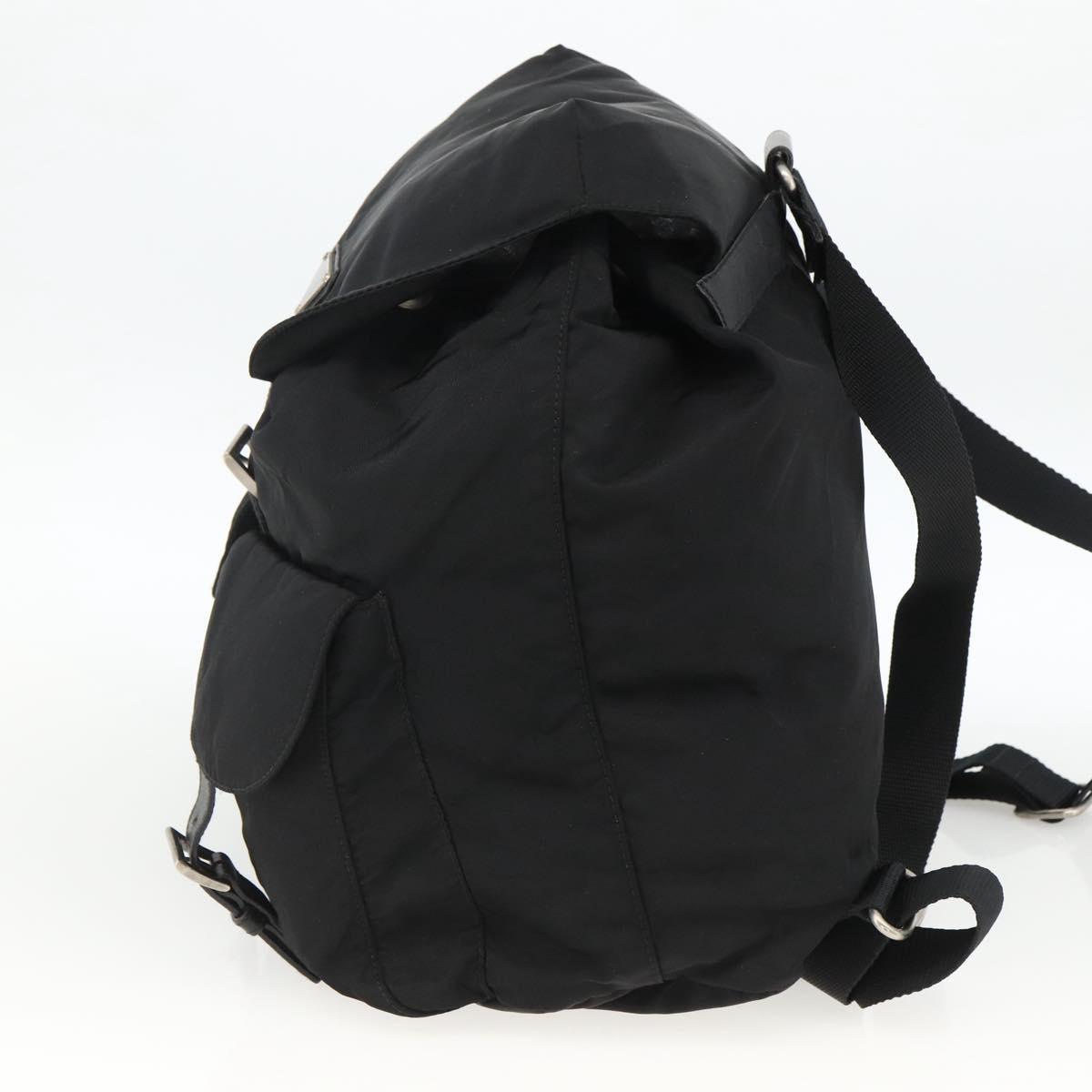 PRADA Backpack Nylon Black Silver Auth bs33909