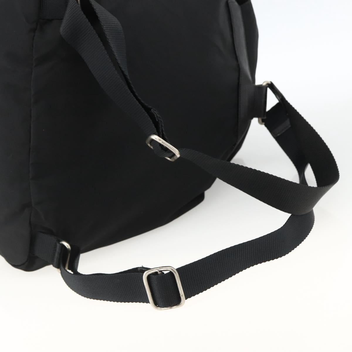 PRADA Backpack Nylon Black Silver Auth bs33909