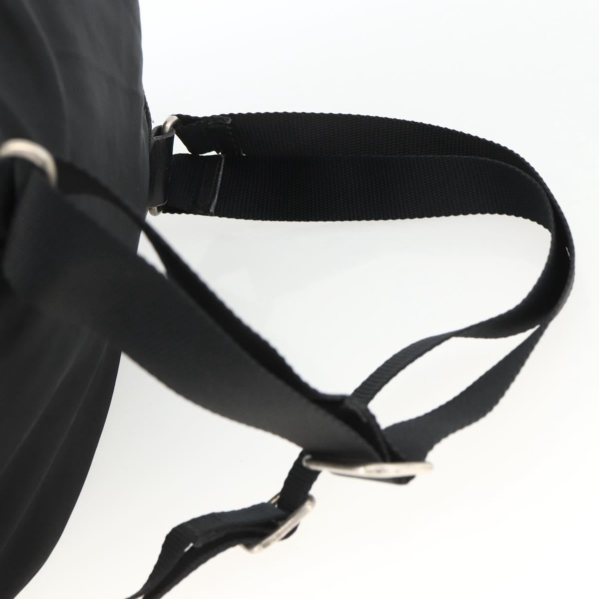 PRADA Backpack Nylon Black Silver Auth bs33909